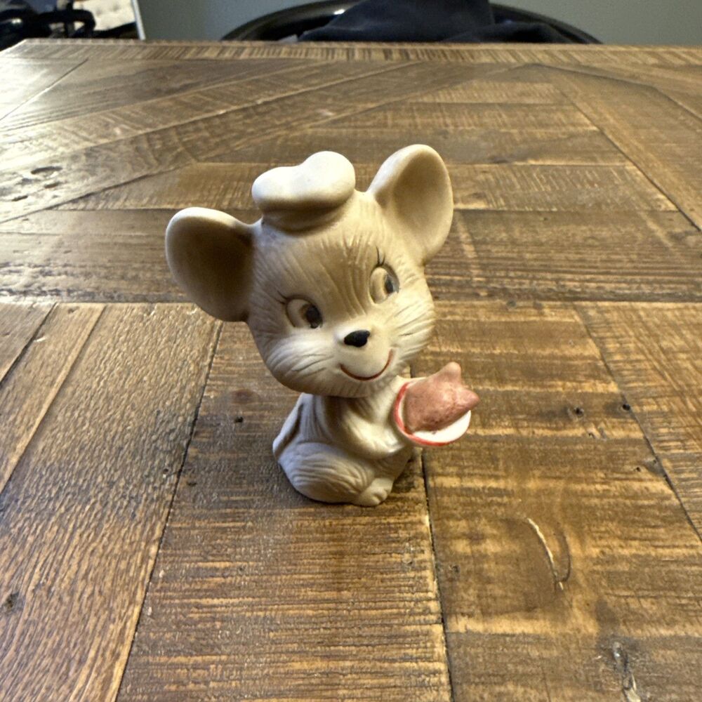 Vintage Ceramic Mouse Figurine 3.8” Anthropomorphic Whimsical Animal Collectible